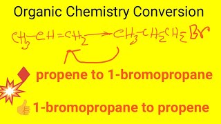 propene to 1bromopropane conversion  1bromopropane to propene conversion [upl. by Ara]