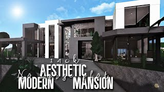 Aesthetic Hillside Modern Mansion 140k No Large Plot ROBLOX Bloxburg [upl. by Ainocal863]