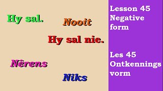 Learn Afrikaans for Beginners  Negative form  Ontkennende vorm  Lesson 45 [upl. by Winebaum]