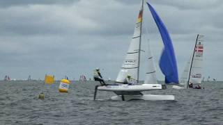 Nacra 17 Sailing  Setting the Spinnaker  Hoist First Set [upl. by Poll346]