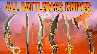 All Battlepass Knife Skins  Animations  Valorant Knife Skins [upl. by Tyra743]