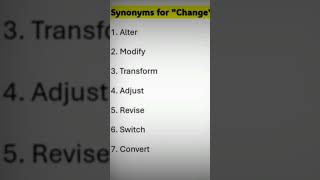 Synonyms for Change [upl. by Esilec]