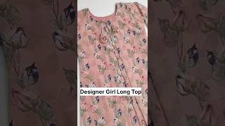 Designer Girl Long Top Cutting ✂️ and stitching  Pleated Top Design shortsfashion trending top [upl. by Alper478]