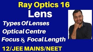 Ray Optics 16  Lens  Introduction  Its Types  Optical Centre  Focus  Focal Length JEENEET [upl. by Eleanora]