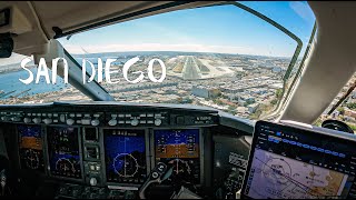 4K  Pilots View  The Famous Approach At San Diego [upl. by Ainocal714]