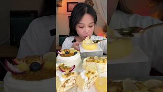 Sweetsour Fruit Desserts here p1 asmreating mukbang desserts [upl. by Vrablik]