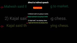 Direct indirect speech Change narration Reported SpeechEnglish Grammar10 th classshort [upl. by Casimire435]