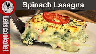 Spinach Lasagna \ Cheesy Creamy Lasagna\ Vegetarian Lasagna [upl. by Ehtyde]