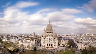 Sacre Coeur Basilica Paris drone 4k [upl. by Otreblada963]