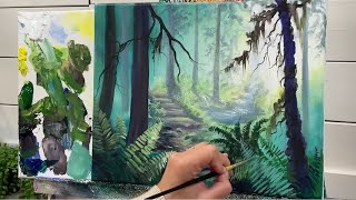 How To Paint FOREST DREAMS  Acrylic step by step painting tutorial [upl. by Yevi]