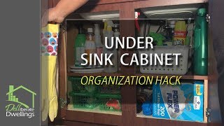 Under the Kitchen Sink Organization  DIY shelf [upl. by Tamra]