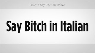 How to Say quotBitchquot in Italian  Italian Lessons [upl. by Onej]