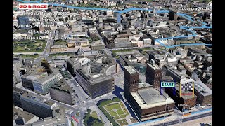 BMW Oslo Marathon 2023 fly over the marathon 3D course map [upl. by Aittam]