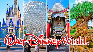 Walt Disney World  4 Park Walkthrough  Magic Kingdom EPCOT Hollywood Studios and Animal Kingdom [upl. by Golding]