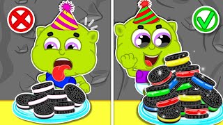 LionET  Tasty Rainbow Cookies with Gummy Bears vs Ordinary Cookies  Cartoon for Kids [upl. by Airot]