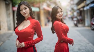 VIDEO 4K  VIETNAMESE WOMEN WEAR TRADITIONAL AO DAI  AO DAI VNG [upl. by Antoni]