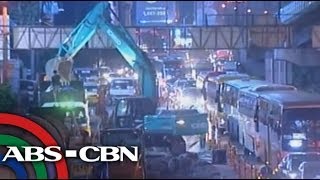 Traffic at EDSA barely moving due to reblocking [upl. by Blackstock]