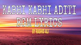 Kabhi kabhi aditi song with bgm lyrics viralvideo [upl. by Odel192]