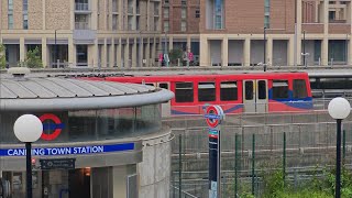 DLR of London East in Canning Town Station and Bus Terminal [upl. by Ilanos]