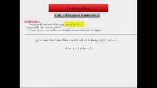 Fonctions affines  Calcul dimage et dantécédent [upl. by Ardnosak]