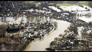 Aerial footage shows extent of flooding along Thames [upl. by Dowlen691]