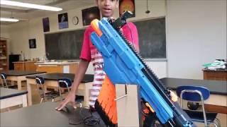 Facial Recognition Nerf Gun with RoboticControlled Autonomous Aiming by Kairo 2018 [upl. by Nilat]