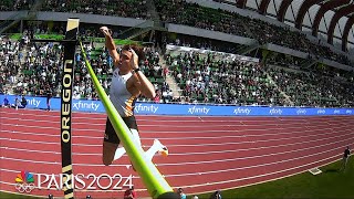 Mondo Duplantis WORLD RECORD pole vault electrifies Prefontaine Classic  NBC Sports [upl. by Tibbitts174]