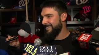 Tanner Roark talks about receiving a standing ovation from Nats fans before Tuesdays game [upl. by Arualana]