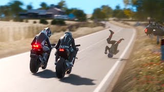 Kawasaki Ninja H2 vs Yamaha R1M  Full Throttle amp Horrible Crashes motorcycle [upl. by Kemme]