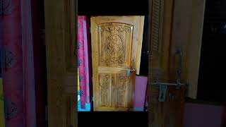 single door design wood woodwood woodend carpenter woodworkingfurniture [upl. by Hsizan]