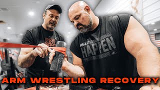 DEVON LARRATTS ARM WRESTLING RECOVERY ROUTINE  RAW TRAINING VIDEO [upl. by Ashok712]