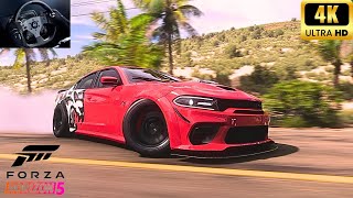 Dodge Charger SRT Hellcat Redeyes WidebodyForza Horizon 5GameplayLogitech Pro Sim Racing [upl. by Alakim]