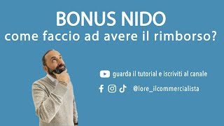 Bonus nido come faccio ad avere il rimborso Ecco il tutorial [upl. by Malin610]