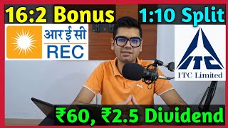 ITC Ltd Latest 🚨 Rec Ltd • Stocks Declared High Dividend Bonus amp Split With Ex Dates [upl. by Royo]