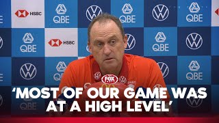 John Longmire lauds terrific Sydney plays  Swans Press Conference  Fox Footy [upl. by Matejka]