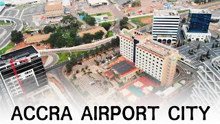 Accra Airport City Aerial Tour in 4K [upl. by Grimbly]