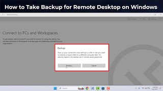 How to Backup Remote Desktop App Settings on Windows 11 [upl. by Madalyn213]