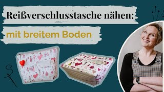 ReissverschlussTasche mit Boden nähen  kostenloses Schnittmuster [upl. by Clem]