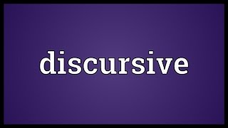 Discursive Meaning [upl. by Tullus]