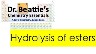 Hydrolysis of esters  Alevel Chemistry  Year 2 [upl. by Ardme]