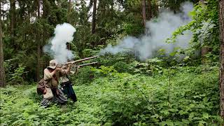 17th century matchlock musket fire in the woods [upl. by Kimitri132]