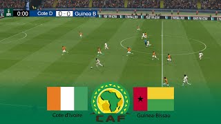 Ivory Coast vs GuineaBissau  Africa Cup of Nations 2024 AFCON  13 January 2024  PES Gameplay HD [upl. by Lyreb]