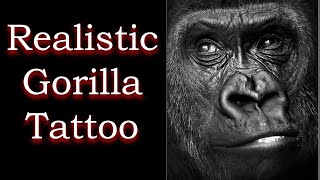 TUTORIALL TATTOO FACE SHADINGTATTOOING GORILLA FACE [upl. by Ainex694]