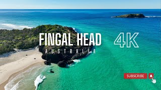 DRONE  FINGAL HEAD Australia DREAMTIME BEACH  Relaxing music 4K [upl. by Nobile]