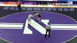 165 LBS 5 Dan Braunagel Illinois vs David Ferrante Northwestern  2021 Big Ten Wrestling [upl. by Eserahs]