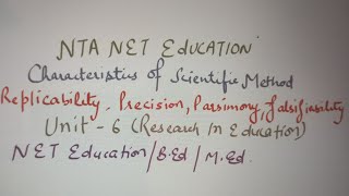 characteristics of scientific methodreplicabilityprecisionparsimonyfalsifiabilityNETbedmed [upl. by Ennove814]