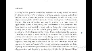 A Highway In Transit Vehicle Position Estimation Method Considering Road Characteristics and Short T [upl. by Miarhpe]