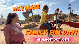 We take a trip to the HAY MAZE  how to have quality family time in the fall [upl. by Notxarb]