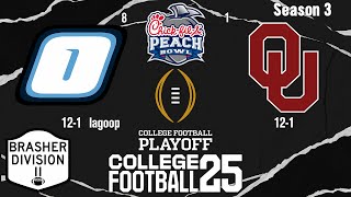 8 Onondaga v 1 Oklahoma College Football Playoff Round 2 Season 3  Peach Bowl [upl. by Aititil]