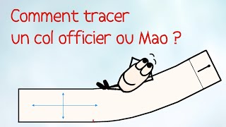 Patron Col Officier et Mao  Tuto couture facile gratuit Eng Sub HD [upl. by Ekusuy]